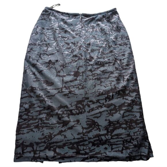 Grey Black Burnout Velvet Party Skirt Size S - Picture 2 of 12